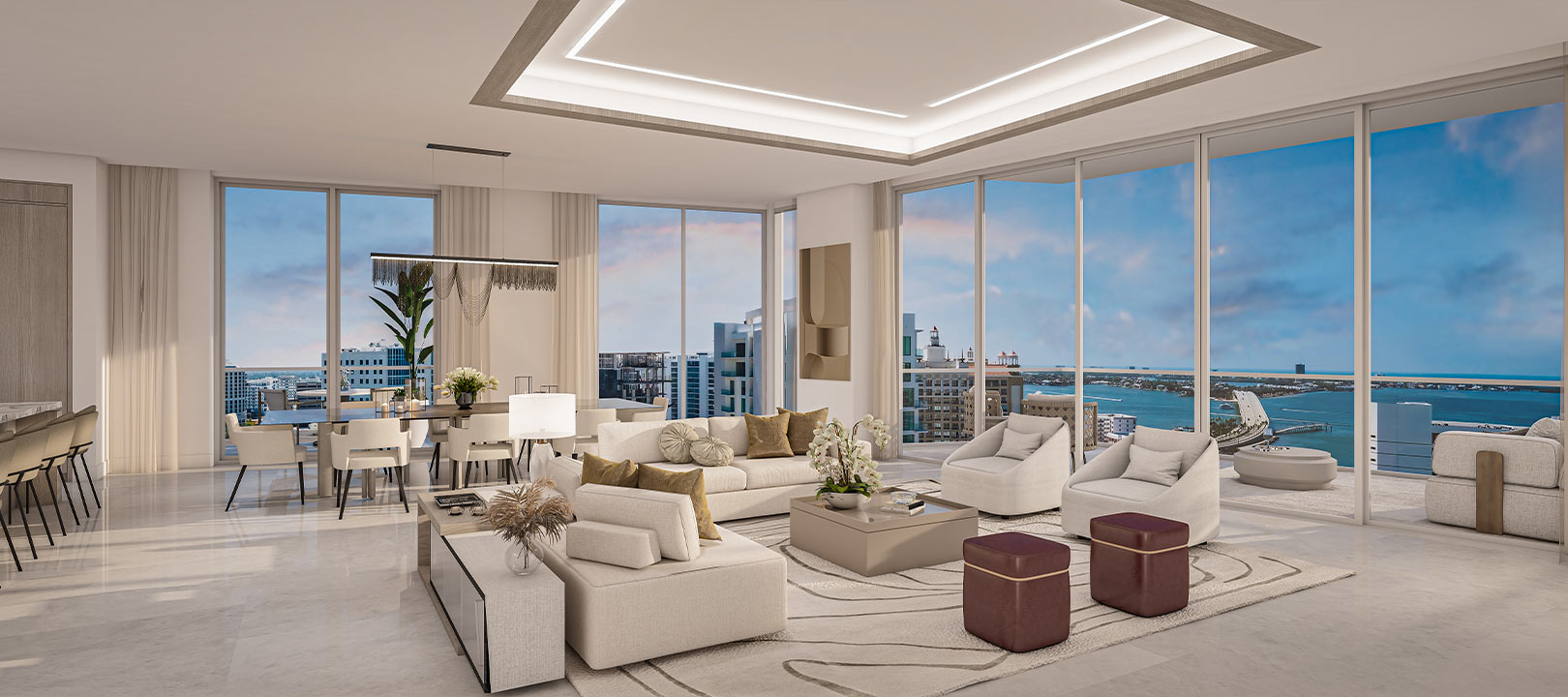 Interior Rendering of residence inside The Ritz-Carlton Residences Sarasota Bay