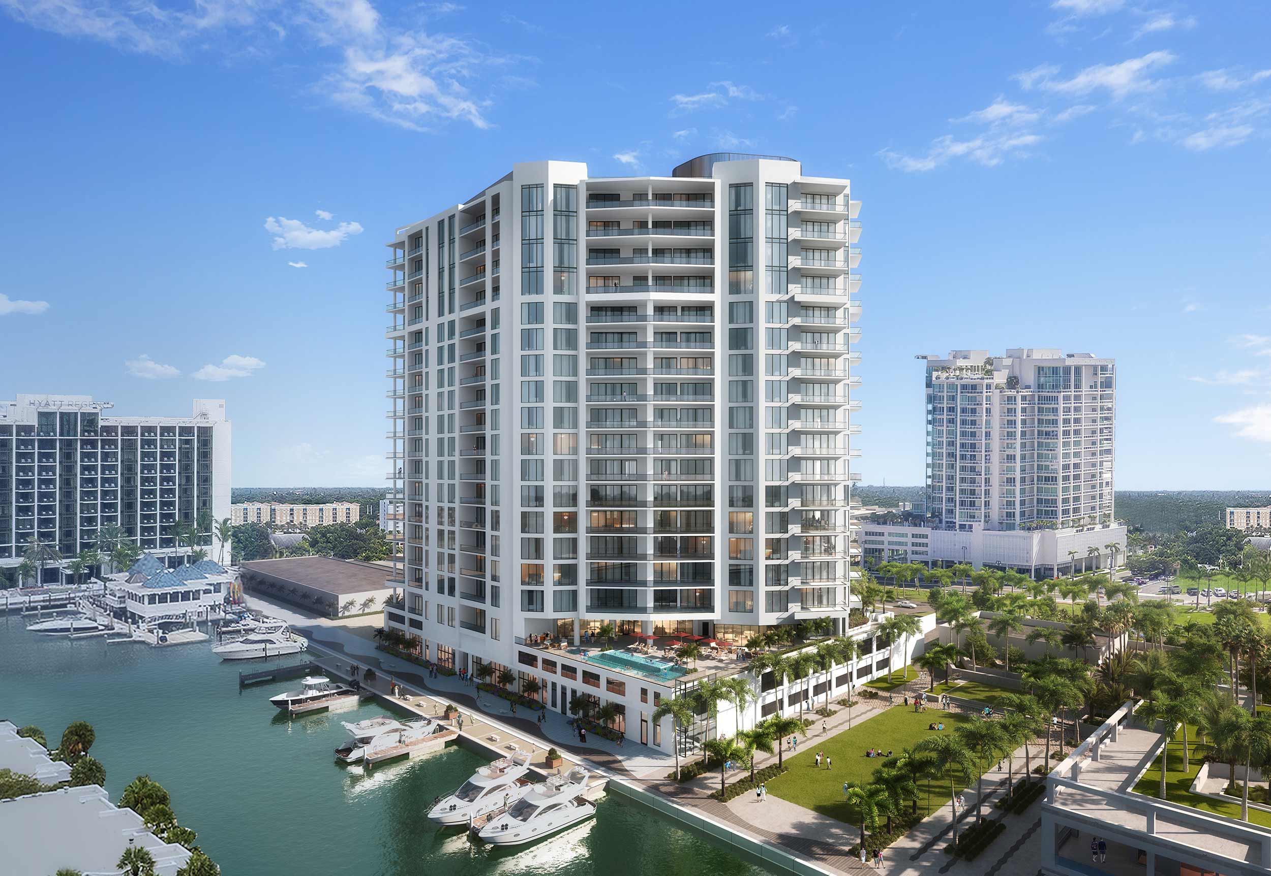 Exterior rendering of the Residences at Sarasota Bay