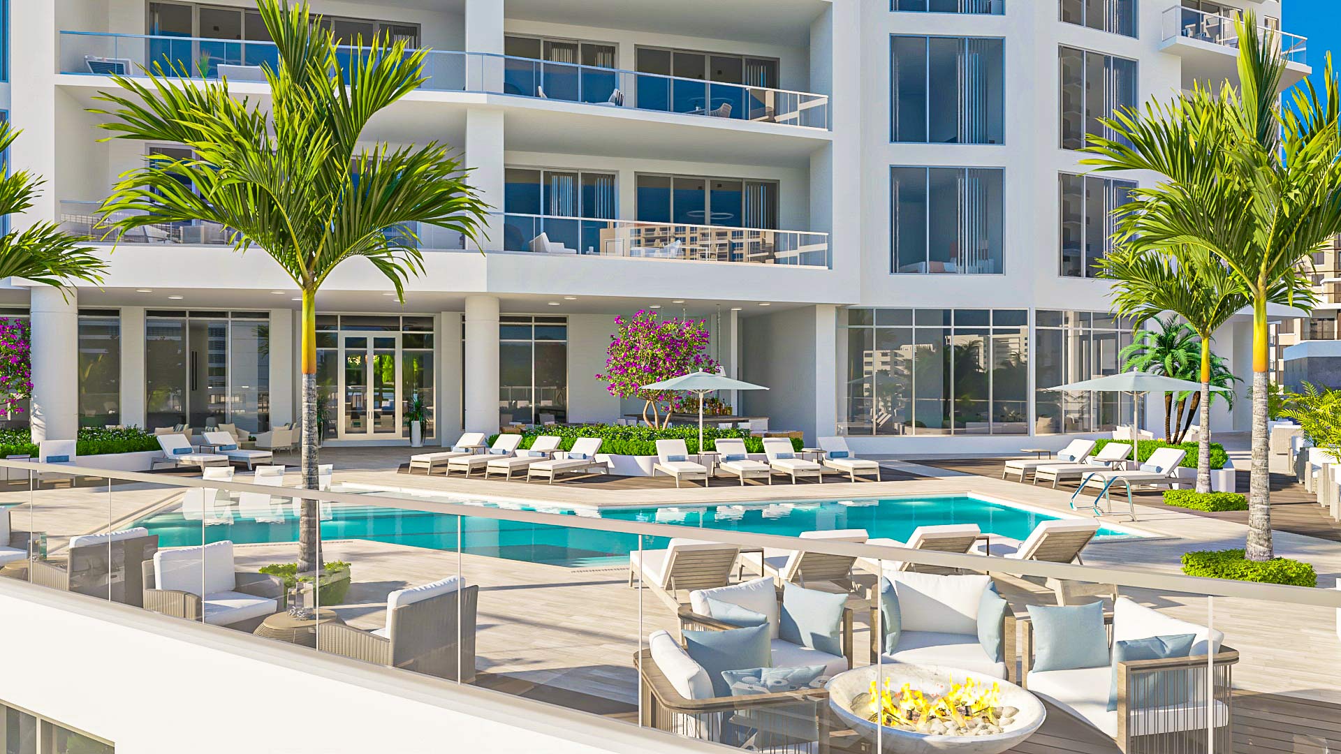 Rendering of the amenity terrace The Ritz-Carlton Residences Sarasota Bay