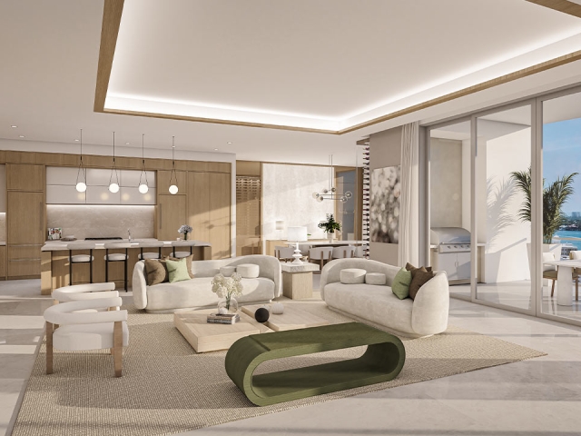 interior rendering of Residence B at The Ritz-Carlton Residences Sarasota Bay