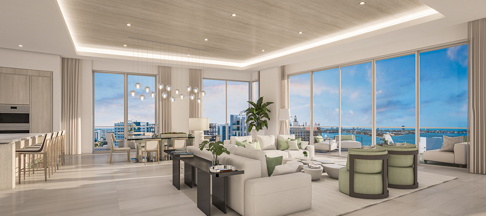 interior living room rendering of estate penthouse f