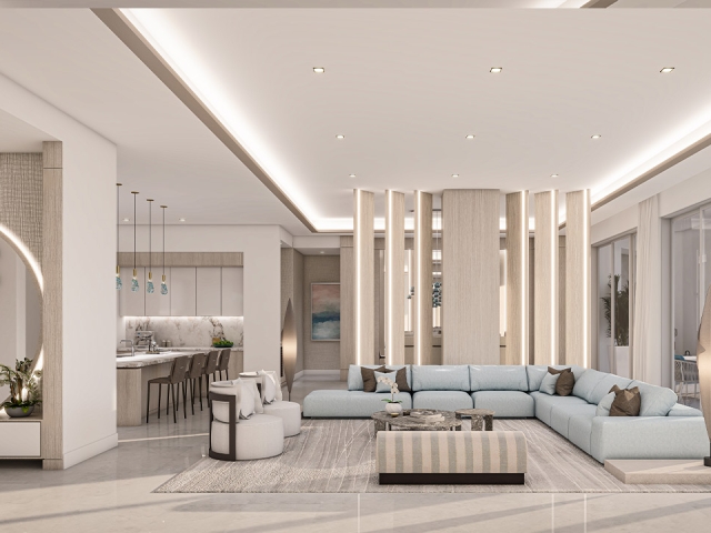living room rendering penthouse h