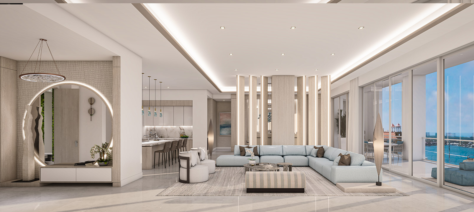 living room rendering penthouse h