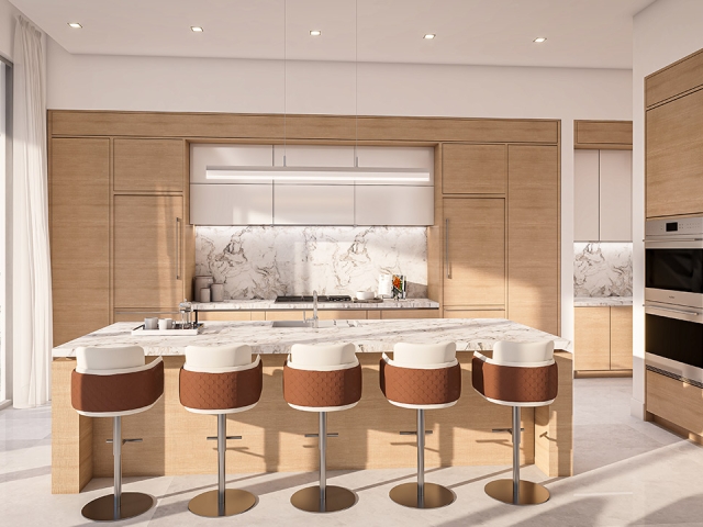 interior rendering of penthouse g kitchen