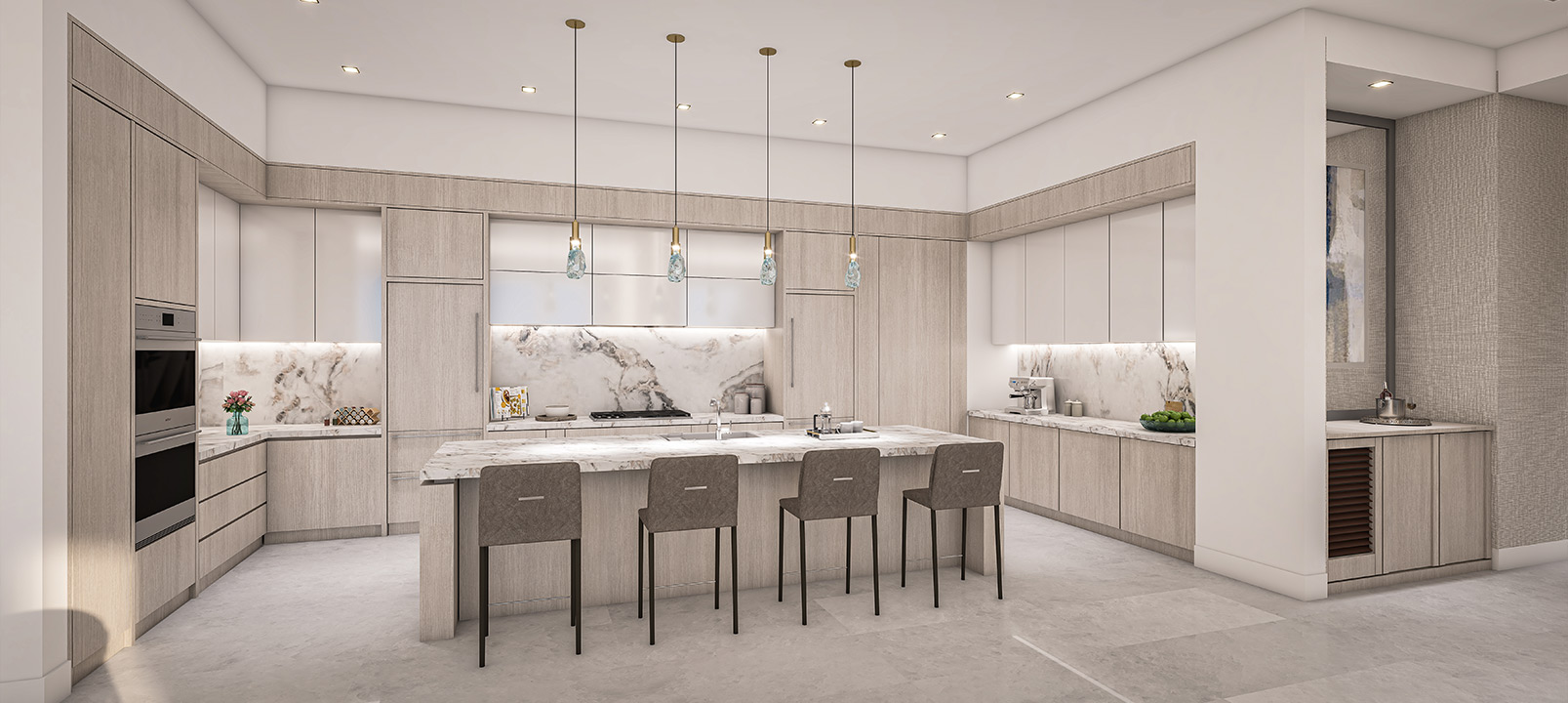 interior kitchen rendering penthouse h