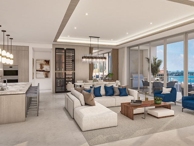 sarasota bay residence d great room rendering