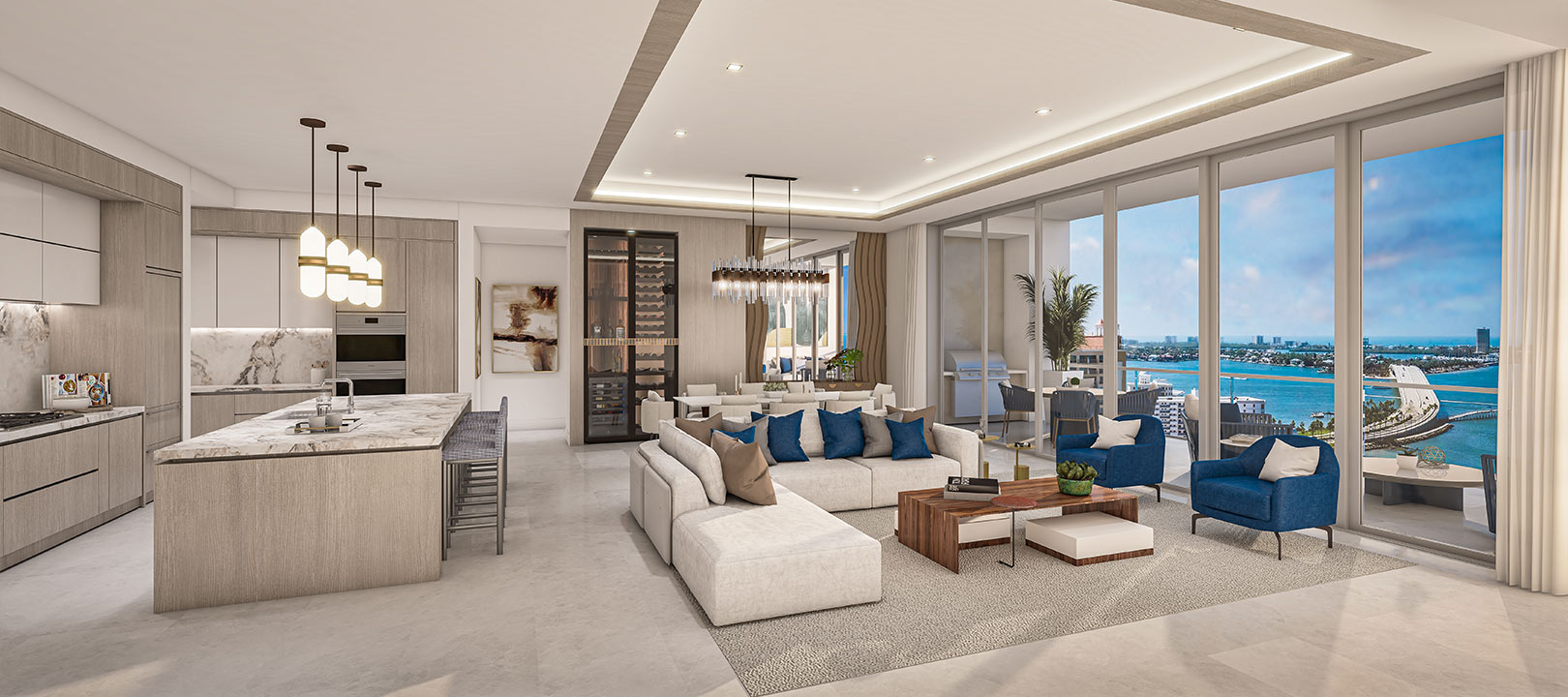 sarasota bay residence d great room rendering