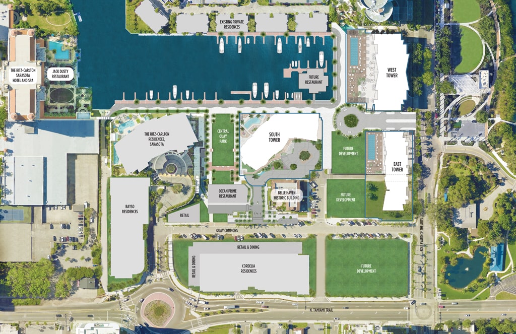 Site Map of the ritz carlton residences sarasota bay