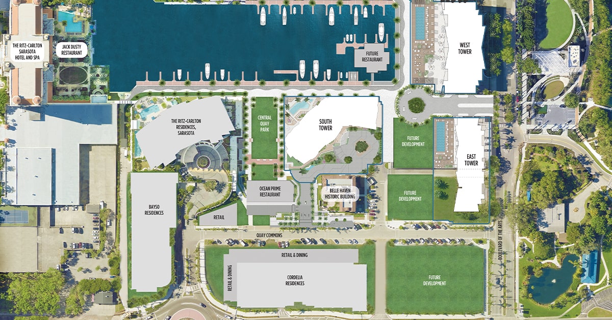 Site Map of the ritz carlton residences sarasota bay Florida