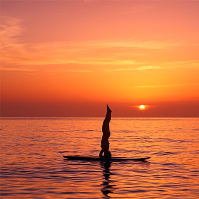 Sunset paddleboarding Sarasota Bay